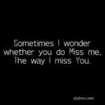 sometimes i wonder whether you do miss me, the way i miss you